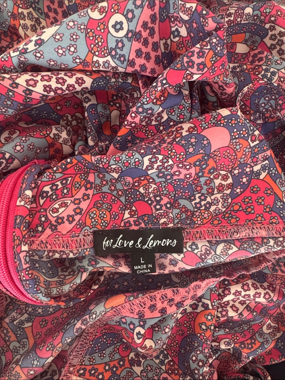 For Love And Lemons Pink and Purple Paisley Floral Dress - Picture 3 of 3